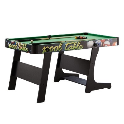Foldable Pool Table, Space-Saving Billiards Table for Home Game Room, Indoor Use