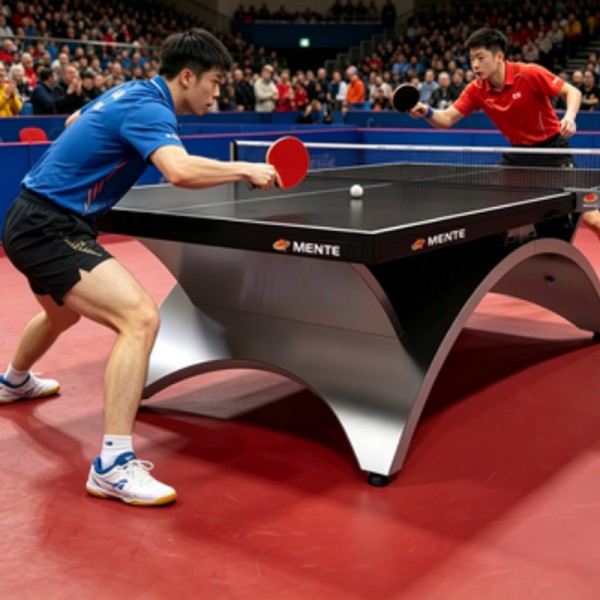 Premium Rainbow Arch Ping Pong Table | Sturdy Non-Foldable Design in Red/Black for Clubsimg-4