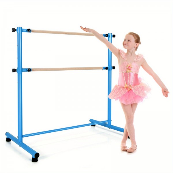 Adjustable Double Ballet Barre, Portable Freestanding Dance Bar for Kids Home Studio Trainingimg-1