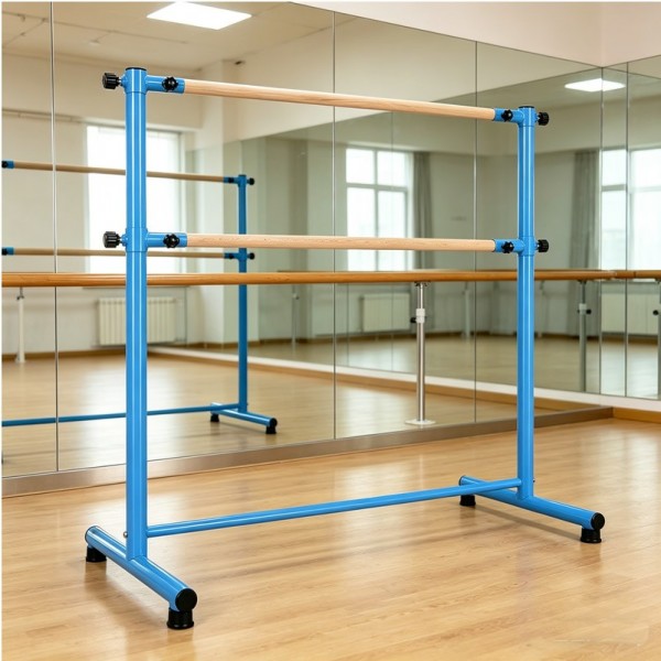 Adjustable Double Ballet Barre, Portable Freestanding Dance Bar for Kids Home Studio Trainingimg-4