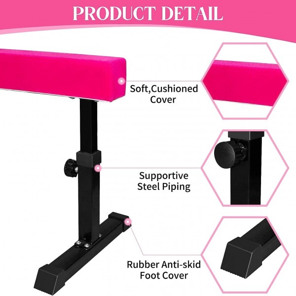 Adjustable Balance Beam, Freestanding Gymnastics Beam for Kids Home Training Practiceimg-2