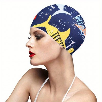 Printed Silicone Swim Cap | Durable Eco-Friendly Swimming Cap for Pool & Open Water