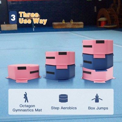 Durable Octagonal Gymnastics Box | Stackable Training Platform for Cheer & Fitness