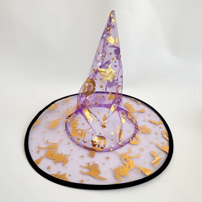 Halloween Witch Hat, Oxford Cloth Wizard Hat for Cosplay Party Costume Accessory