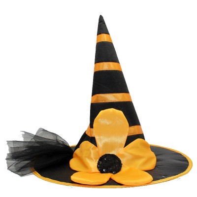 Halloween Witch Hat, Oxford Cloth Wizard Hat for Cosplay Party Costume Accessory