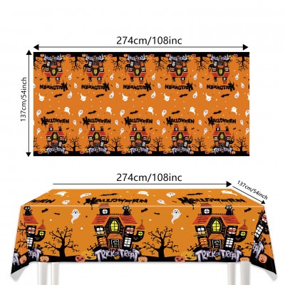 Halloween Tablecloth, Custom PE Table Cover for Halloween Party Decor