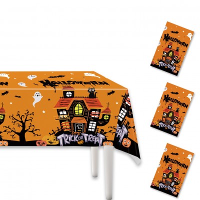 Halloween Tablecloth, Custom PE Table Cover for Halloween Party Decor