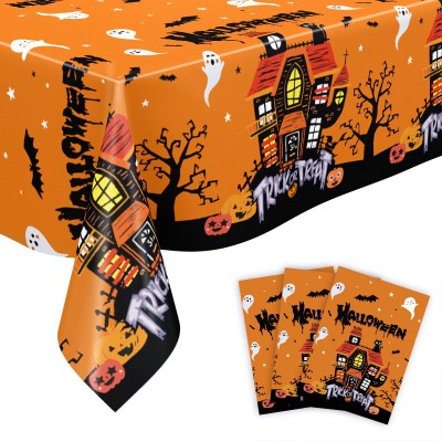 Halloween Tablecloth, Custom PE Table Cover for Halloween Party Decor