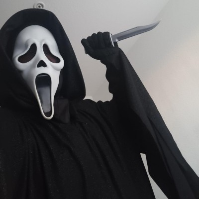 Ghostface Scream Mask, Halloween Horror Cosplay Prop for Adults