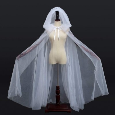 Halloween Hooded Tulle Witch Cloak, Gothic Vampire Cape for Cosplay Party
