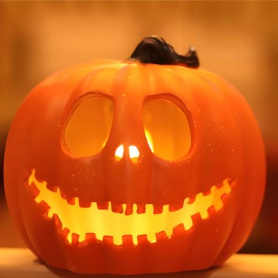 Lighted Halloween Pumpkin Decor, Large LED Jack-O'-Lantern for Yard, Shop, Party Decor