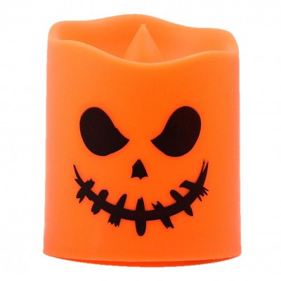 Halloween LED Pumpkin Candles, Spooky Face Tea Lights for Party, Table Decor