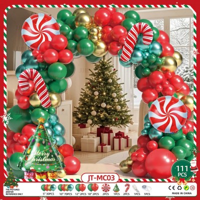 Christmas Balloon Arch Kit, Santa Hat Candy Cane for Holiday Family Gathering