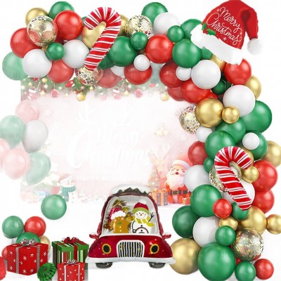 Christmas Balloon Arch Kit, Santa Hat Candy Cane for Holiday Family Gathering