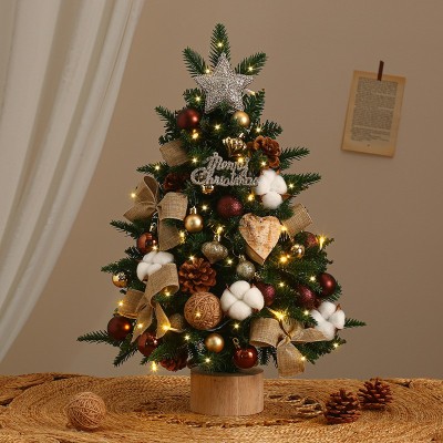 DIY Small Christmas Tree with Lights, Tabletop Artificial Tree for Holiday Decor