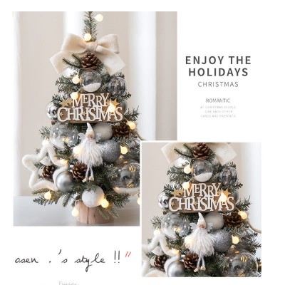 DIY Small Christmas Tree with Lights, Tabletop Artificial Tree for Holiday Decor