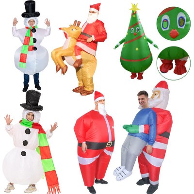 Christmas Inflatable Costume Set, Santa Snowman Tree Outfit for Party