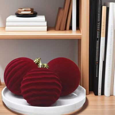 Velvet Flocked Christmas Tree Balls, 12Pcs Set for Christmas Decoration