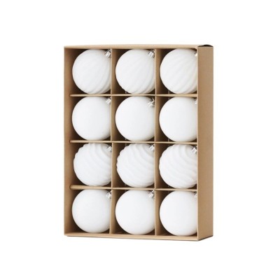 Velvet Flocked Christmas Tree Balls, 12Pcs Set for Christmas Decoration