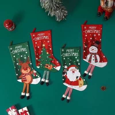 Large Christmas Stockings with 3D Legs, Cartoon Xmas Stockings for Tree Decor