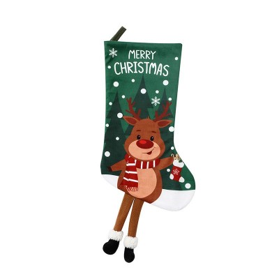 Large Christmas Stockings with 3D Legs, Cartoon Xmas Stockings for Tree Decor