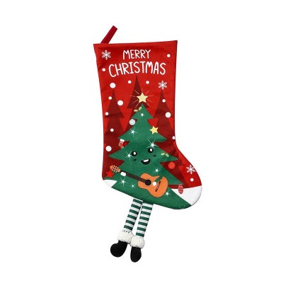 Large Christmas Stockings with 3D Legs, Cartoon Xmas Stockings for Tree Decor