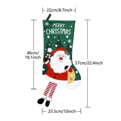 Large Christmas Stockings with 3D Legs, Cartoon Xmas Stockings for Tree Decor