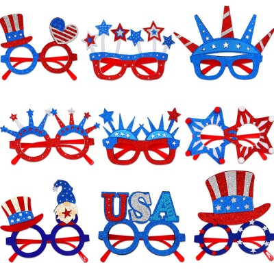 Patriotic Glasses Frame USA Hat Crown Design Photo Props for American National Day