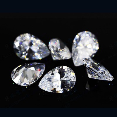 Pear Shape White CZ Stones AAA Cubic Zirconia Loose Gemstones Wholesale