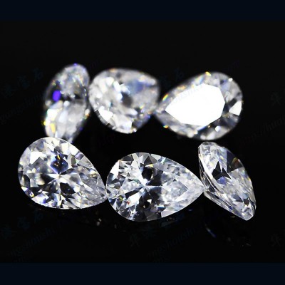 Pear Shape White CZ Stones AAA Cubic Zirconia Loose Gemstones Wholesale