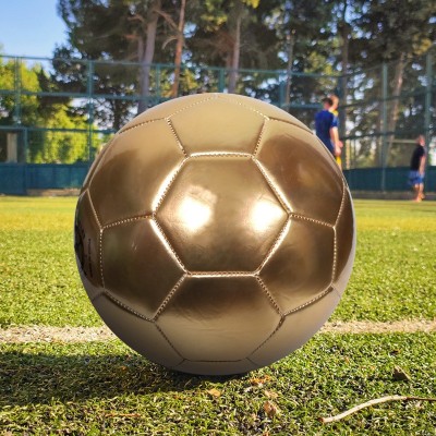 Golden PVC Soccer Ball Size 2/3/4/5 Anti-Slip Youth Training Match Ball