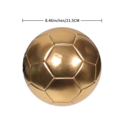 Golden PVC Soccer Ball Size 2/3/4/5 Anti-Slip Youth Training Match Ball