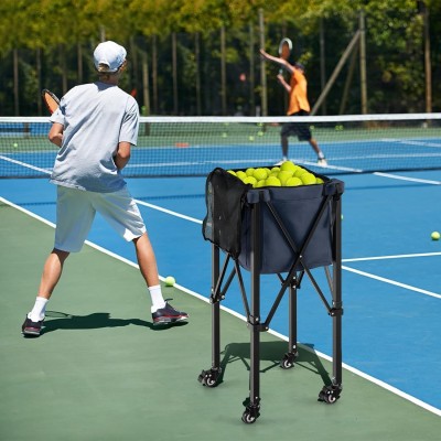 Foldable Tennis Cart Large Capacity Ball Storage for Court Training