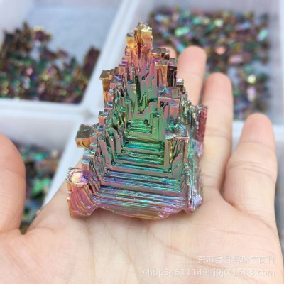 Bismuth Crystal Rare Metal Rainbow Ore Mineral Specimen Decor