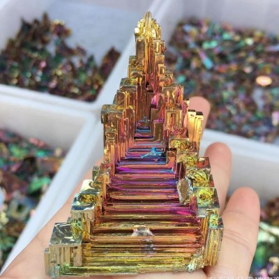 Bismuth Crystal Rare Metal Rainbow Ore Mineral Specimen Decor