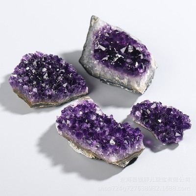 Brazilian Amethyst Block Geode Slice Natural Crystal Display Decor