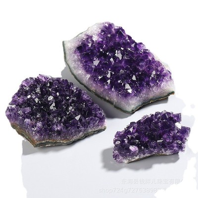 Brazilian Amethyst Block Geode Slice Natural Crystal Display Decor