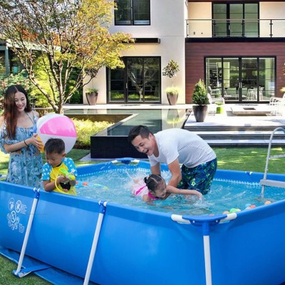 INTEX Frame Pool Above Ground Swimming Pool for Backyard Kids & Adults