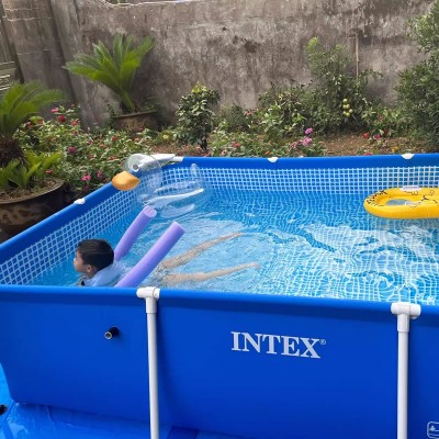 INTEX Frame Pool Above Ground Swimming Pool for Backyard Kids & Adults