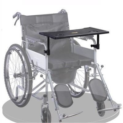 Elderly Wheelchair Eating Table Board Double Cup Hole ABS Material