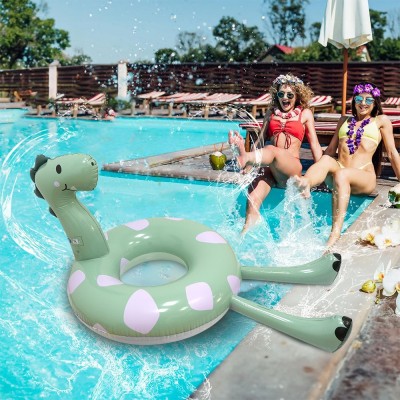 Adult Dinosaur Inflatable Swimming Ring 0.18mm Thick PVC Beach Float