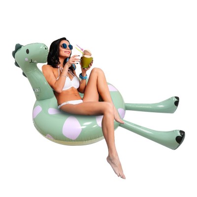 Adult Dinosaur Inflatable Swimming Ring 0.18mm Thick PVC Beach Float
