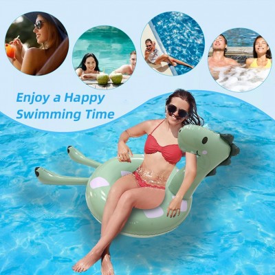 Adult Dinosaur Inflatable Swimming Ring 0.18mm Thick PVC Beach Float