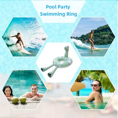 Adult Dinosaur Inflatable Swimming Ring 0.18mm Thick PVC Beach Float