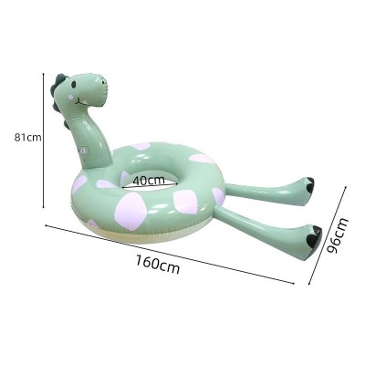 Adult Dinosaur Inflatable Swimming Ring 0.18mm Thick PVC Beach Float