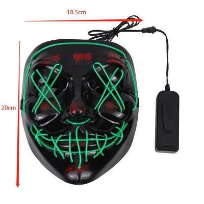 LED V for Vendetta Mask Neon Light Up Mask for Halloween Cosplay