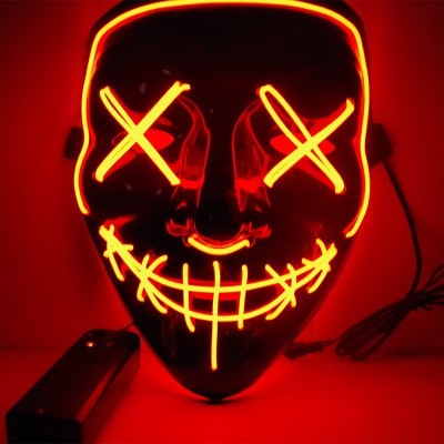 LED V for Vendetta Mask Neon Light Up Mask for Halloween Cosplay