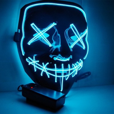 LED V for Vendetta Mask Neon Light Up Mask for Halloween Cosplay