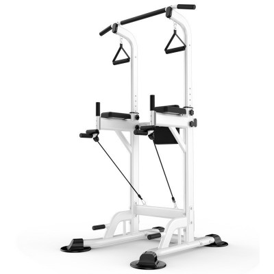 Multi-Function Home Gym Station,Pull Up/Dip/ Sit Up,Steel,Black/White