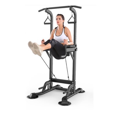 Multi-Function Home Gym Station,Pull Up/Dip/ Sit Up,Steel,Black/White